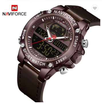 NAVIFORCE 9164 CECEDBN Luxury Mens Sport Watches Military Waterproof Digital Alarm Chronograph Quartz Wristwatch Male Clock