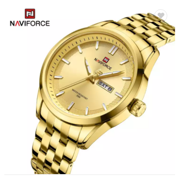 NAVIFORCE 9203 GG New gold watch for men original design Stainless Steel Quartz waterproof Wrist watch Fashion gift