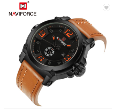 NAVIFORCE 9099 BOLBN Sport Mens Watches Top Brand Luxury Waterproof Leather Quartz Military Wristwatch Male Clock