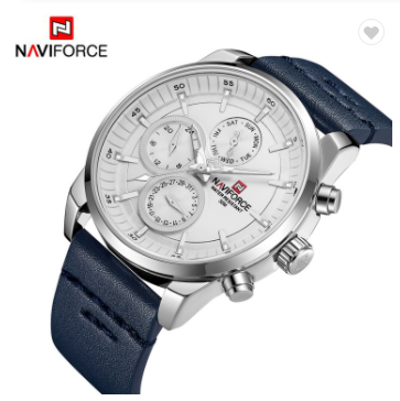 NAVIFORCE 9148 SWBE Brand Men Military Genuine Leather Sport Men’s Watches Waterproof Chronograph Quartz Clock Date