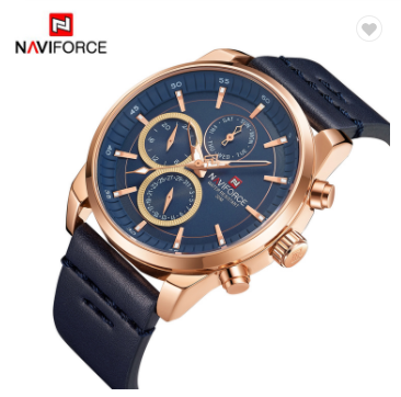 NAVIFORCE 9148 RGBEDBE Men Military Genuine Leather Sport Men’s Watches Waterproof Chronograph Quartz Luxury Business Clock Date