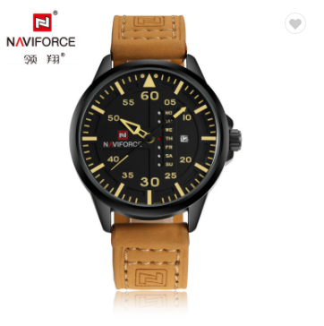 NAVIFORCE 9074 BYBN Luxury Brand Men Army Military Watches Men’s Quartz Date Clock Man Leather Strap Sports Wrist Watch
