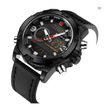 NAVIFORCE 9097 BBB Luxury Brand Men Sport Watches Men’s Leather Digital Army Military Watch Man Quartz waterproof Clock
