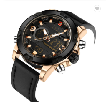 NAVIFORCE 9097 RGBB Luxury Brand Men Sport Watches Men’s Leather Digital Army Military Watch Man Quartz waterproof Clock