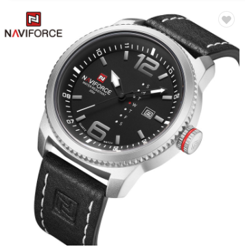 NAVIFORCE 9063 SWB Luxury Brand Date Quartz Watch Men Casual Military Sports Watches Leather Wristwatch