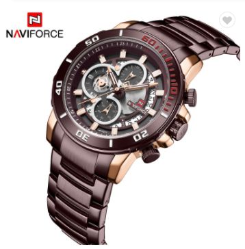 NAVIFORCE 9174 RGCE Men Watch Luxury Chronograph Quartz Wristwatches Mens Stainless Steel Sport Clock Waterproof Fashion