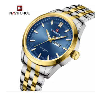 NAVIFORCE 9203 GBE Business mens watches stainless steel strap waterproof with Day Quartz Wristwatches relojs