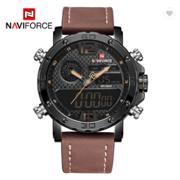 NAVIFORCE 9134 BYBN Mens Watches Luxury Military Dual Display Sports Watches Men Quartz Wristwatch Male Waterproof Clock