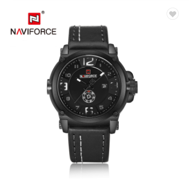 NAVIFORCE 9099 BWB Sport Mens Watches Top Brand Luxury Waterproof Leather Quartz Military Wristwatch Male Clock