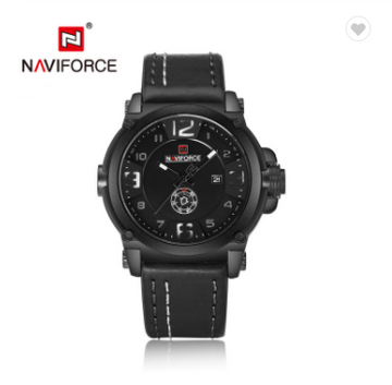 NAVIFORCE 9099 BWB Sport Mens Watches Top Brand Luxury Waterproof Leather Quartz Military Wristwatch Male Clock