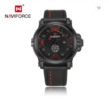 NAVIFORCE 9099 BRB Sport Mens Watches Top Brand Luxury Waterproof Leather Quartz Military Wristwatch Male Clock