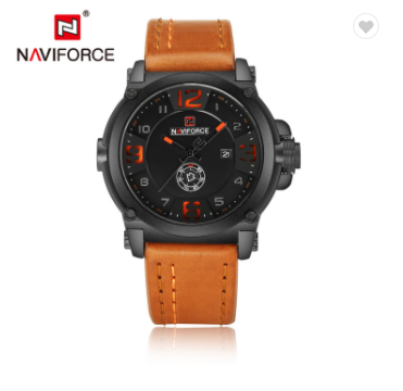 NAVIFORCE 9099 BOLBN Sport Mens Watches Top Brand Luxury Waterproof Leather Quartz Military Wristwatch Male Clock