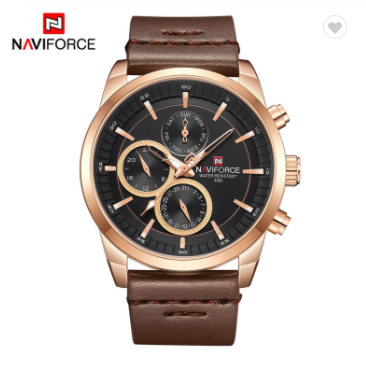 NAVIFORCE 9148 RGBDBN Men Military Genuine Leather Sport Men’s Watches Waterproof Chronograph Quartz Luxury Business Clock Date