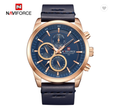 NAVIFORCE 9148 RGBEDBE Men Military Genuine Leather Sport Men’s Watches Waterproof Chronograph Quartz Luxury Business Clock Date