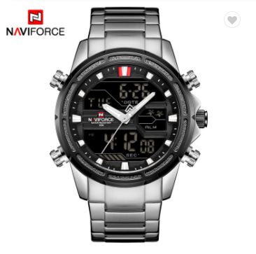NAVIFORCE 9138S SBW Watches for Men Luxury Brand Sport Quartz Wristwatch Waterproof Military Digital Male Clock Steel