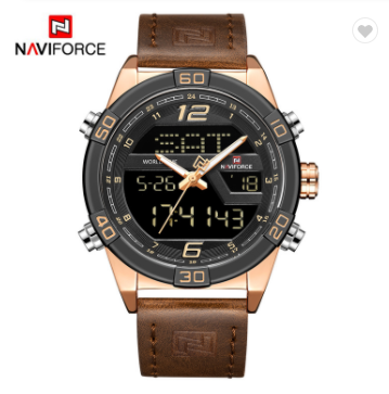 NAVIFORCE 9128 RGRGDBN Mens Watches Luxury Military Dual Display Quartz Sports Waterproof Watches Men Wristwatch Male Clock
