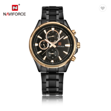 NAVIFORCE 9089S RGB Men 30M Waterproof Sports Watches Mens 24 Hour Date Week Month Stainless Steel Quartz Watches