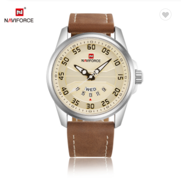 NAVIFORCE 9124 SBBN Fashion Brand Men Watch Casual Leather Quartz Analog Wrist Watches Waterproof Auto Week Date Clock