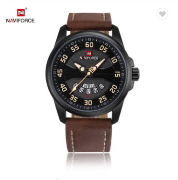 NAVIFORCE 9124 BYDBN Fashion Brand Men Watch Casual Leather Quartz Analog Wrist Watches Waterproof Auto Week Date Clock