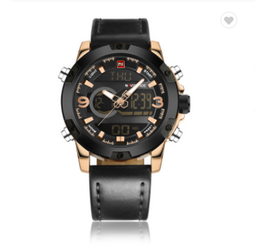 NAVIFORCE 9097 RGBB Luxury Brand Men Sport Watches Men’s Leather Digital Army Military Watch Man Quartz waterproof Clock