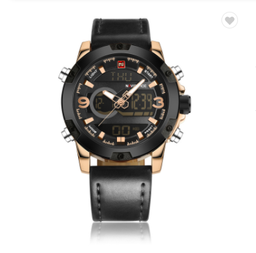 NAVIFORCE 9097 RGBB Luxury Brand Men Sport Watches Men’s Leather Digital Army Military Watch Man Quartz waterproof Clock