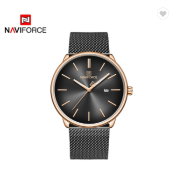 NAVIFORCE 3012L RGB Lady Watch Fashion Simple Women Watches Stainless Steel Waterproof Quartz Wrist Watch Ladies
