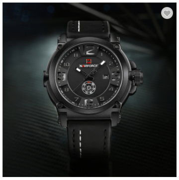 NAVIFORCE 9099 BWB Sport Mens Watches Top Brand Luxury Waterproof Leather Quartz Military Wristwatch Male Clock