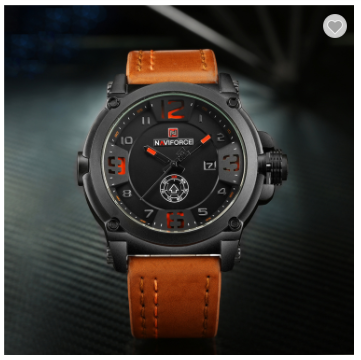 NAVIFORCE 9099 BOLBN Sport Mens Watches Top Brand Luxury Waterproof Leather Quartz Military Wristwatch Male Clock