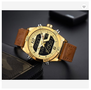 NAVIFORCE 9128 GWBN Mens Watches Luxury Military Dual Display Quartz Sports Waterproof Watches Men Wristwatch Male Clock