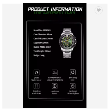 NAVIFORCE 8020S SGN Original brand mens watches with Green Dial Simple Business Quartz Wrist watch factory Direct selling