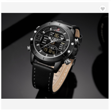 NAVIFORCE 9153L BGYB Watch Men Top Luxury Brand Leather Waterproof Quartz Wristwatches Military Sport Watches Date