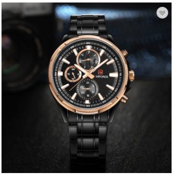 NAVIFORCE 9089S RGB Men 30M Waterproof Sports Watches Mens 24 Hour Date Week Month Stainless Steel Quartz Watches