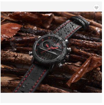 NAVIFORCE 9134 BRB Mens Watches Luxury Military Dual Display Sports Watches Men Quartz Wristwatch Male Waterproof Clock