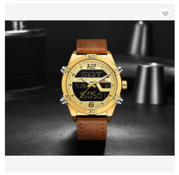NAVIFORCE 9128 GWBN Mens Watches Luxury Military Dual Display Quartz Sports Waterproof Watches Men Wristwatch Male Clock
