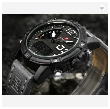 NAVIFORCE 9095 BWGY Brand Dual Display Watch Men Army Military Sports Watches Man Leather Relogio Masculino Chronograph