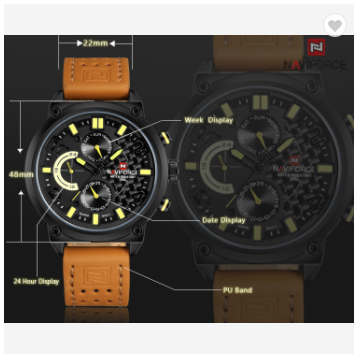 NAVIFORCE 9068L BYBN Luxury Brand Leather Analog Quartz Watches Men Date Week Fashion Military Wristwatches Male Clock