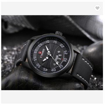NAVIFORCE 9124 BWB Fashion Brand Men Watch Casual Leather Quartz Analog Wrist Watches Waterproof Auto Week Date Clock