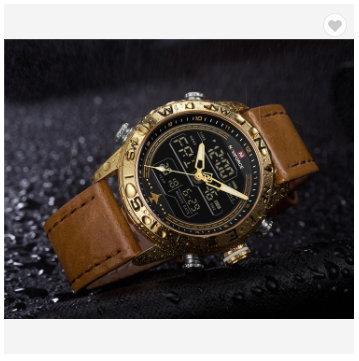 NAVIFORCE 9144 GGLBN Casual Sport Watches for Men Top Brand Luxury Military Leather Wrist Watch Man Clock Fashion