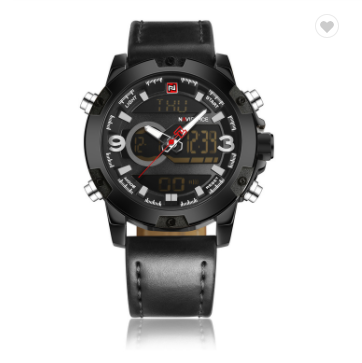 NAVIFORCE 9097 BBB Luxury Brand Men Sport Watches Men’s Leather Digital Army Military Watch Man Quartz waterproof Clock