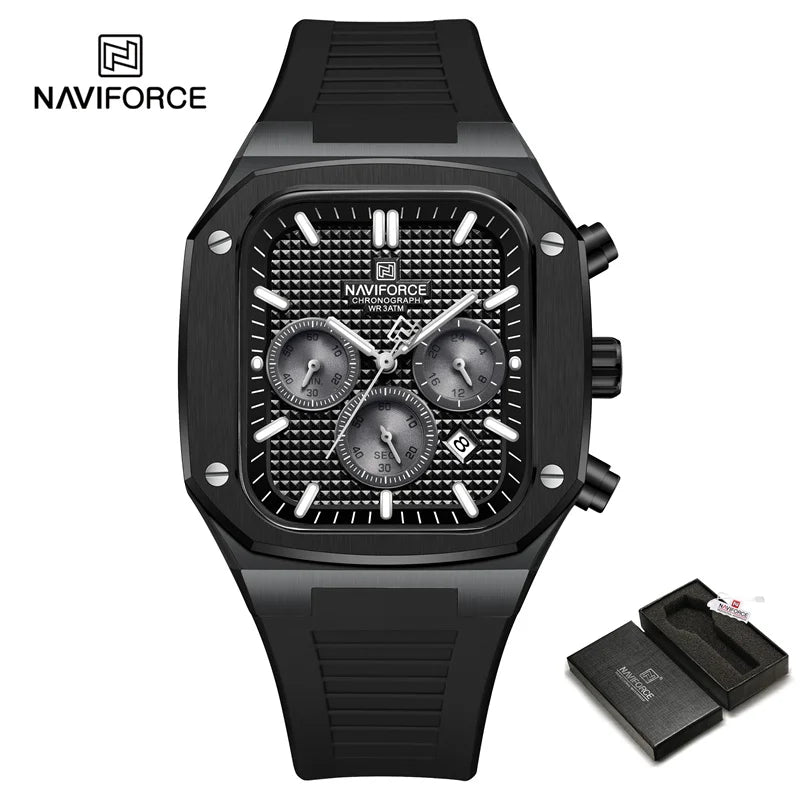 NAVIFORCE 8037 Square Luxury Date Chronograph Quartz Waterproof