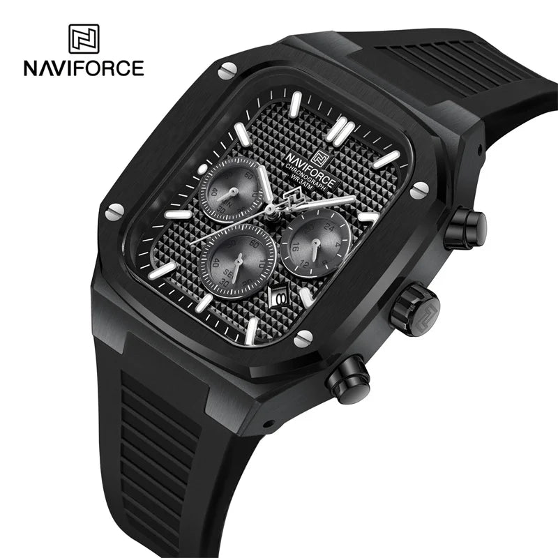NAVIFORCE 8037 Square Luxury Date Chronograph Quartz Waterproof