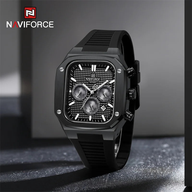NAVIFORCE 8037 Square Luxury Date Chronograph Quartz Waterproof