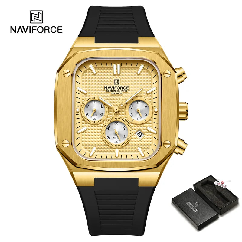 NAVIFORCE 8037 Square Luxury Date Chronograph Quartz Waterproof