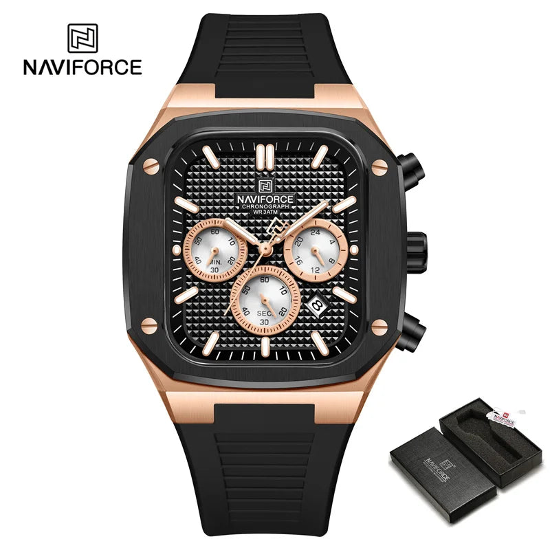 NAVIFORCE 8037 Square Luxury Date Chronograph Quartz Waterproof