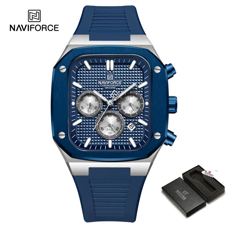 NAVIFORCE 8037 Square Luxury Date Chronograph Quartz Waterproof