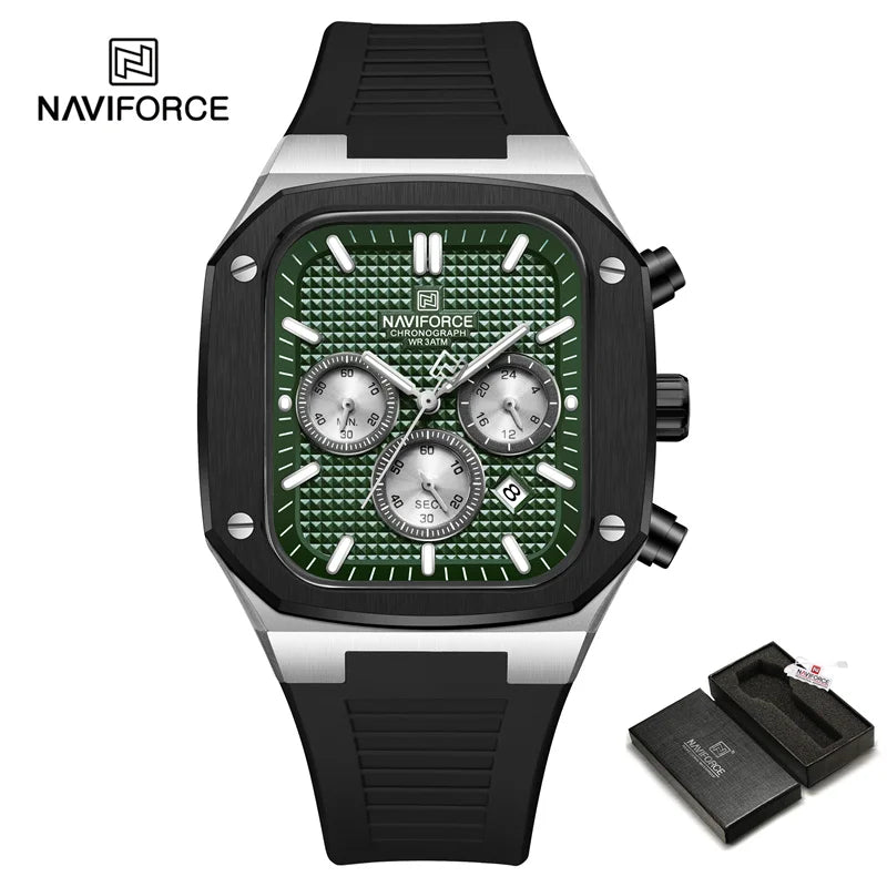 NAVIFORCE 8037 Square Luxury Date Chronograph Quartz Waterproof