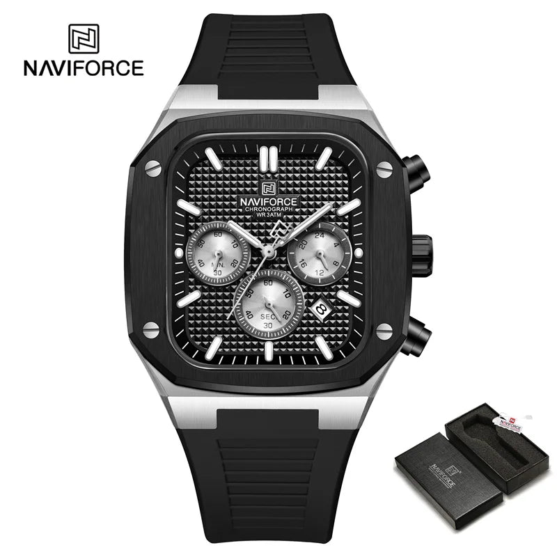 NAVIFORCE 8037 Square Luxury Date Chronograph Quartz Waterproof