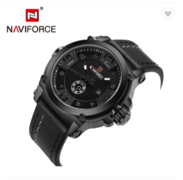 NAVIFORCE 9099 BWB Sport Mens Watches Top Brand Luxury Waterproof Leather Quartz Military Wristwatch Male Clock