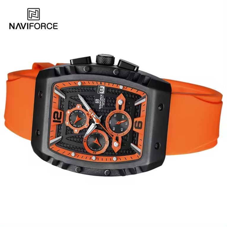 NAVIFORCE 8025 BOO New Fashion Silicone Quartz watch waterproof business men Chronograph watches 2023 Relogio Masculino