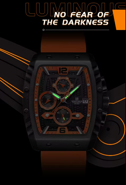NAVIFORCE 8025 BOO New Fashion Silicone Quartz watch waterproof business men Chronograph watches 2023 Relogio Masculino